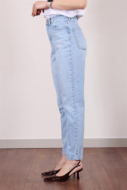 Açık Kar Yıkama Mom Fit Jean