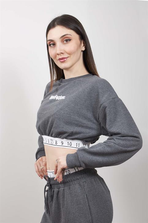 Antrasit Bant Detaylı Sweatshirt