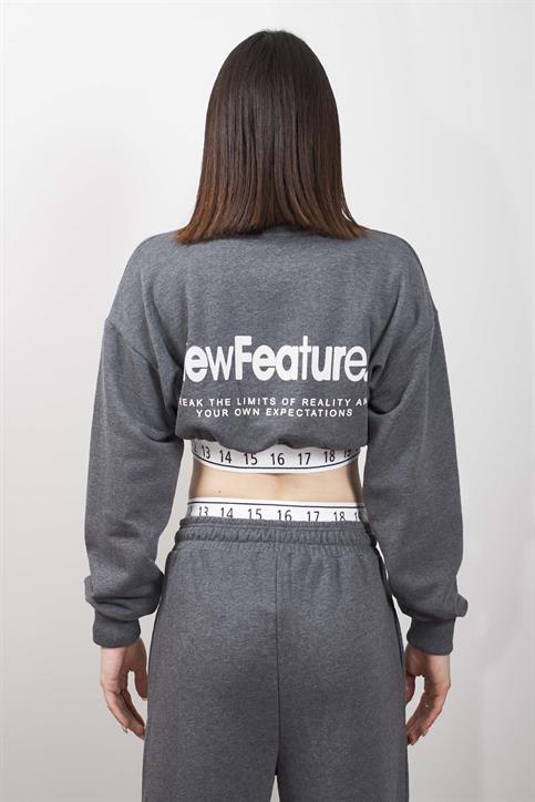 Antrasit Bant Detaylı Sweatshirt