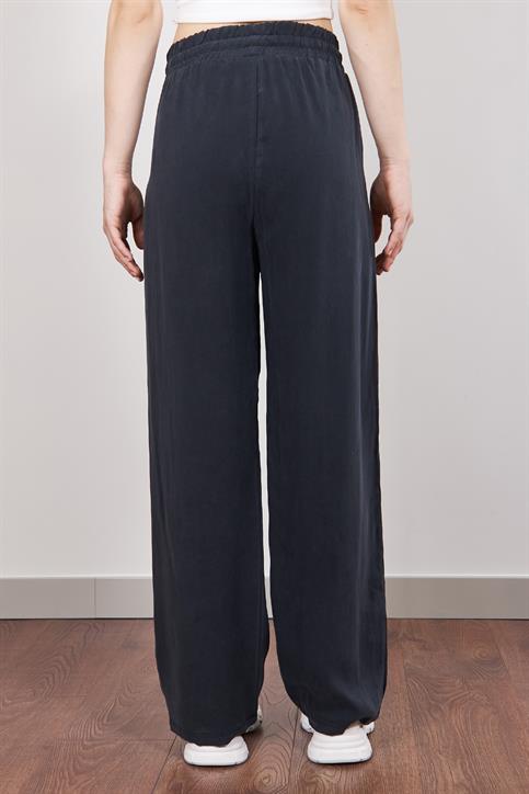 Antrasit MD Beli Lastikli Tencel Palazzo Pantolon