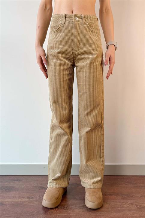 Bal Köpüğü Straight Kesim Kadife Jean Pantolon