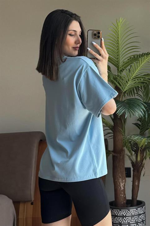 Bebe Mavisi Overisze T Shirt