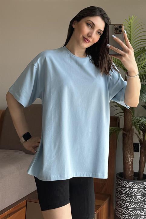 Bebe Mavisi Overisze T Shirt