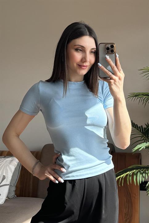 Bebe Mavisi Soft Touch OYSH Kumaş Kısakollu Modal T Shirt