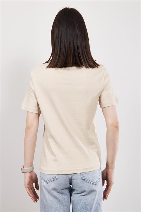 Bej Massi Kısakollu T Shirt