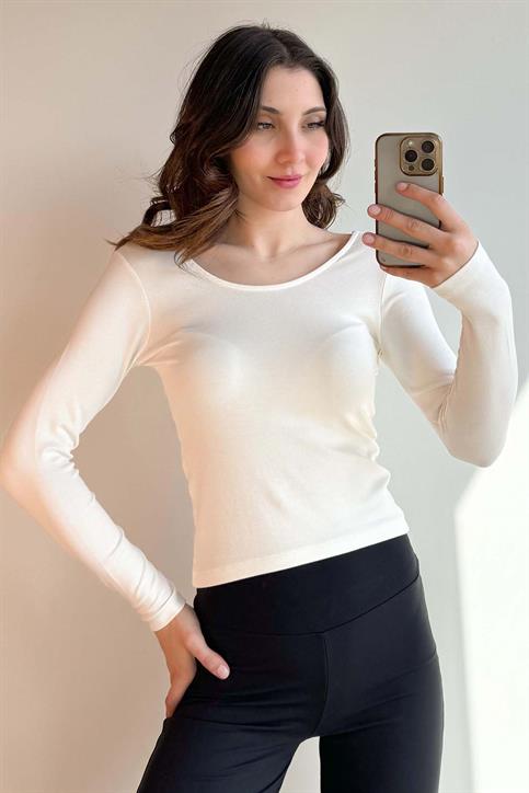 Beyaz OYSH Soft Touch Havuz Yaka Body