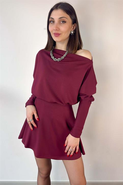 Bordo Düşük Omuzlu Takım