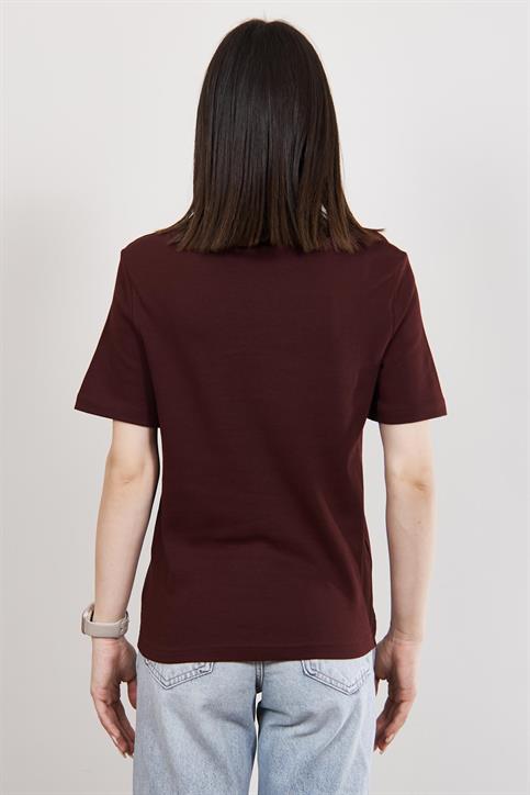 Bordo Massi Kısakollu T Shirt