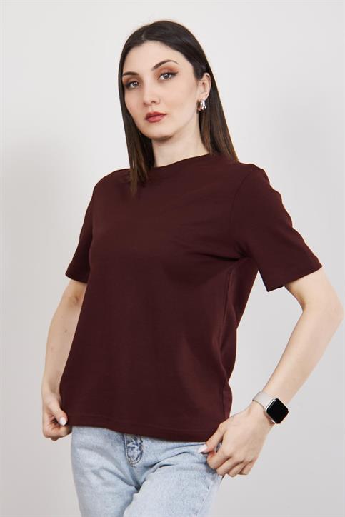 Bordo Massi Kısakollu T Shirt