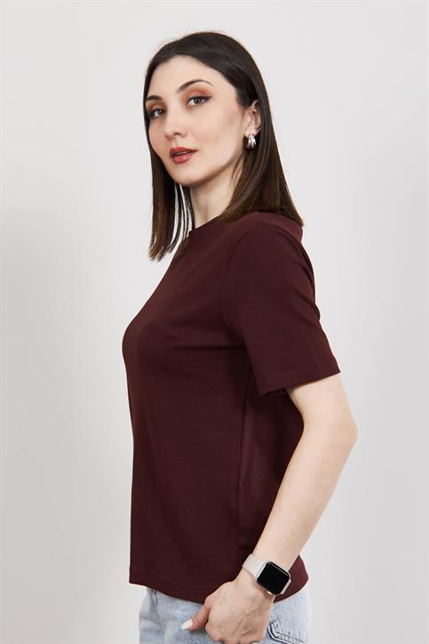 Bordo Massi Kısakollu T Shirt