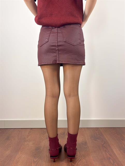 Bordo Mum Kaplama Mini Etek