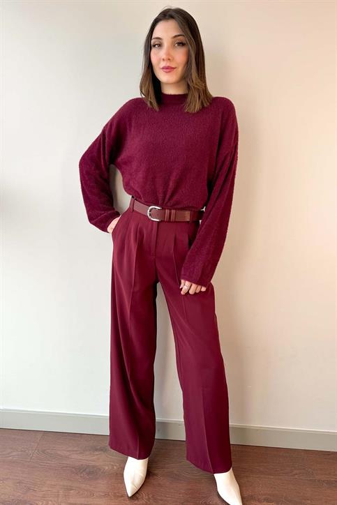 Bordo Oversize Yumoş Kazak