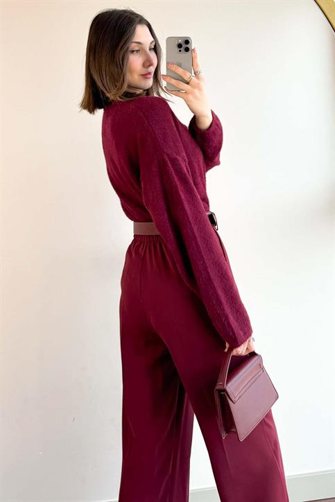 Bordo Oversize Yumoş Kazak