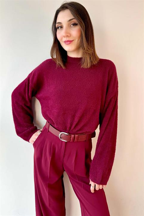 Bordo Oversize Yumoş Kazak