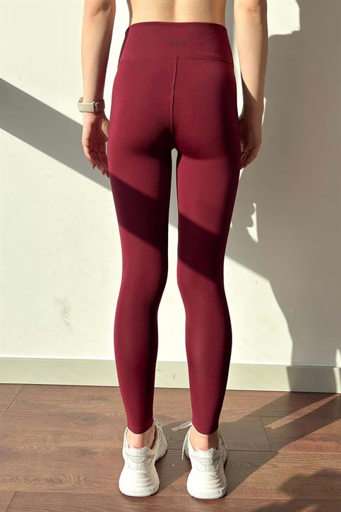 Bordo OYSH İçi Polarlı Ultra Esnek Toparlayıcı Tayt