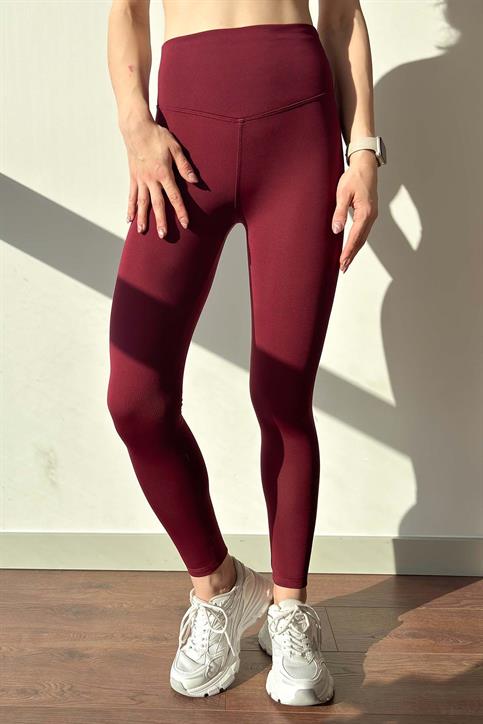 Bordo OYSH İçi Polarlı Ultra Esnek Toparlayıcı Tayt