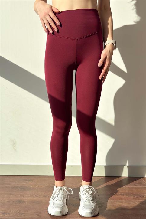 Bordo OYSH İçi Polarlı Ultra Esnek Toparlayıcı Tayt