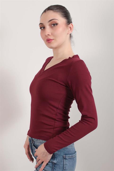 Bordo OYSH Soft Touch V Yaka Body