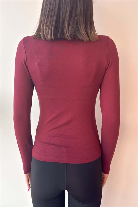 Bordo OYSH Soft Touch Yarım Balıkçı Body