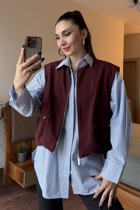 Bordo Venedik Yelek