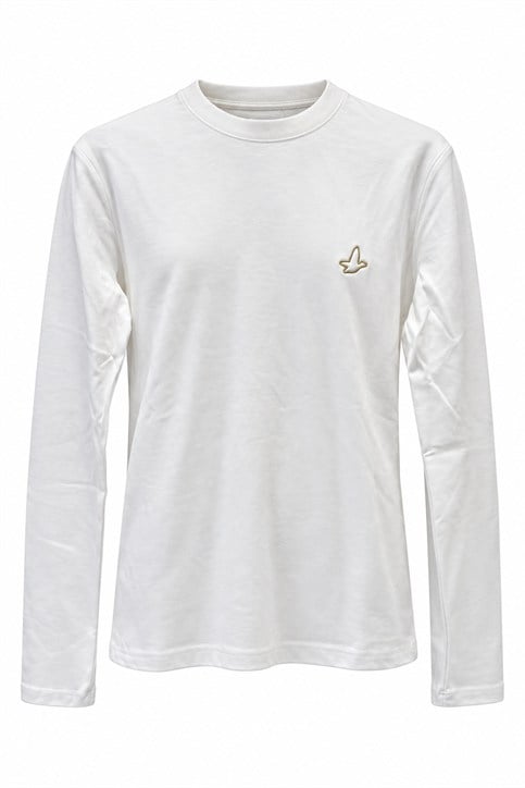 Ekru BYM Gold Kuş Logolu Uzunkollu Shirt