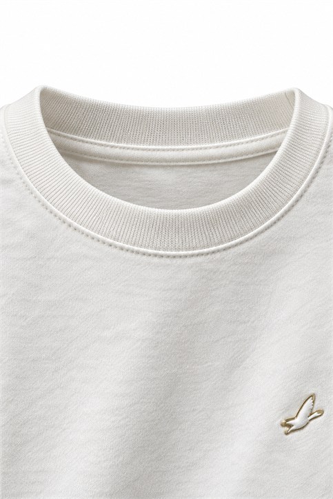 Ekru BYM Gold Kuş Logolu Uzunkollu Shirt