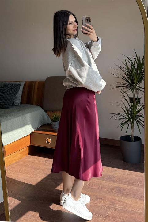 Gri Grace Kurdele Nakışlı Sweatshirt