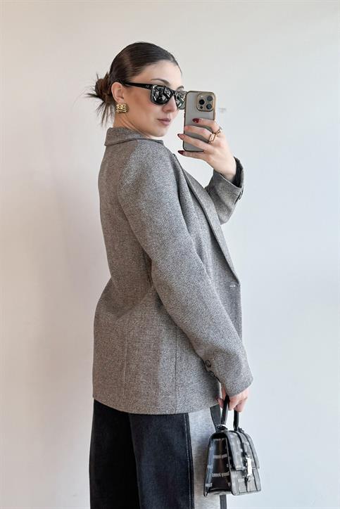 Gri Yün Blazer Ceket