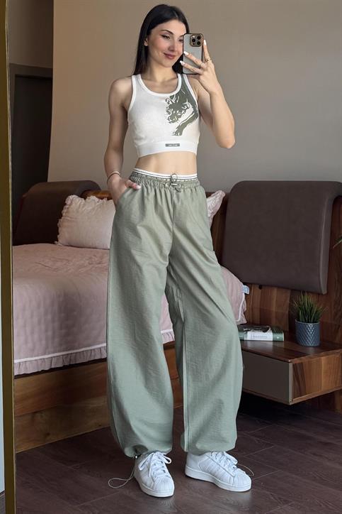 Haki Free Wild Bel Bantlı Pantolonlu Takım