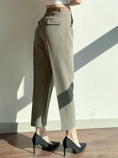 Haki Kemerli Pantolon