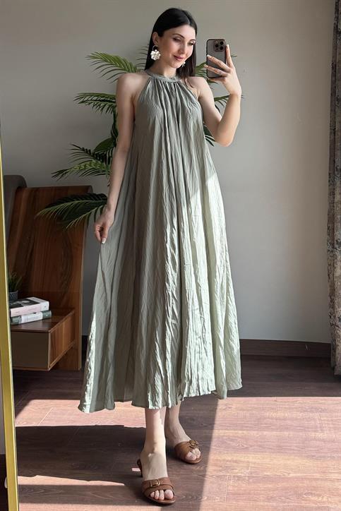 Haki Krinkıl Elbise