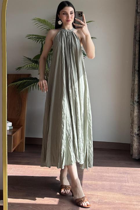 Haki Krinkıl Elbise
