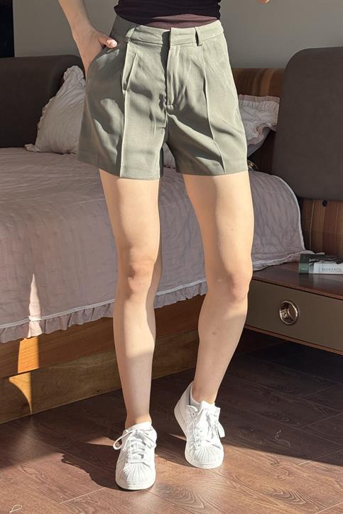 Haki Şehir Boy Kumaş Şort
