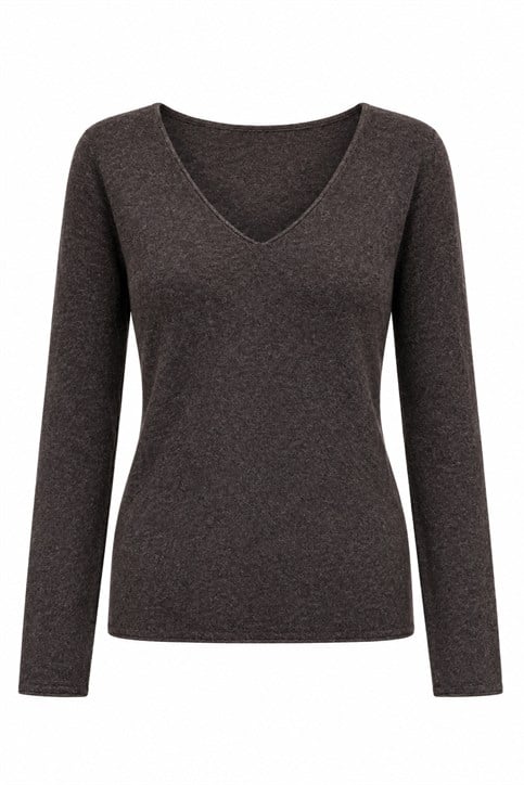 Kahverengi V Yaka Kaşmir Body