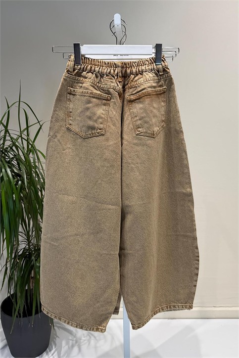 Karamel Vintage Yıkamalı Denim