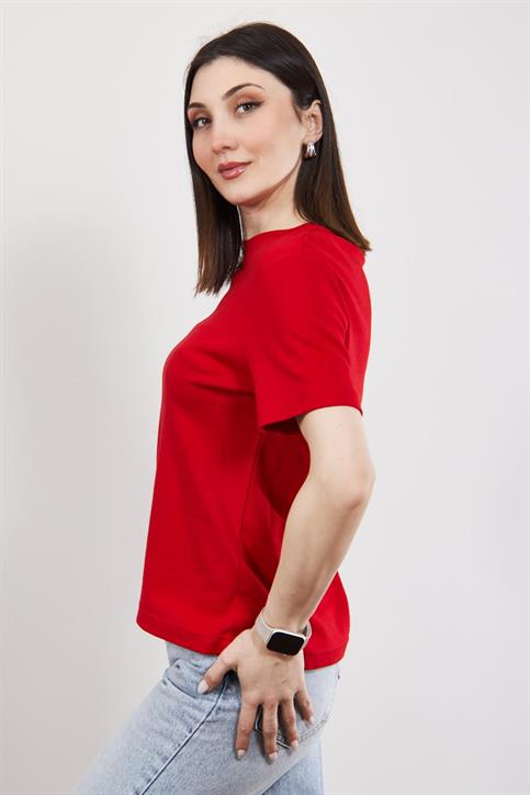 Kırmızı Massi Kısakollu T Shirt