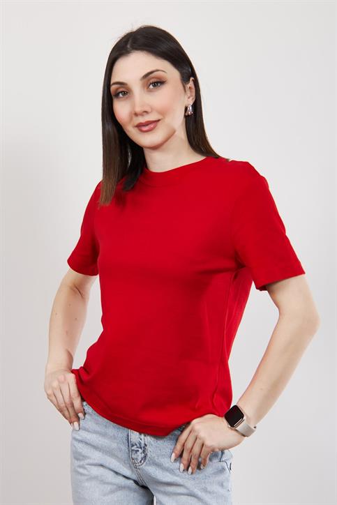 Kırmızı Massi Kısakollu T Shirt