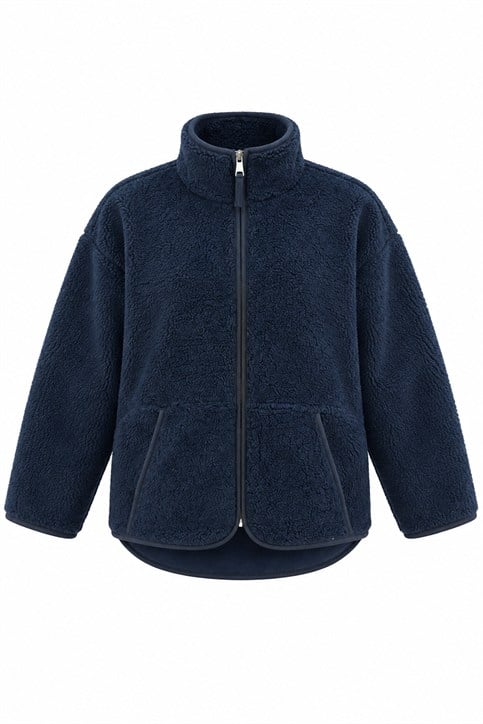 Lacivert Fermuarlı Polar Sweatshirt