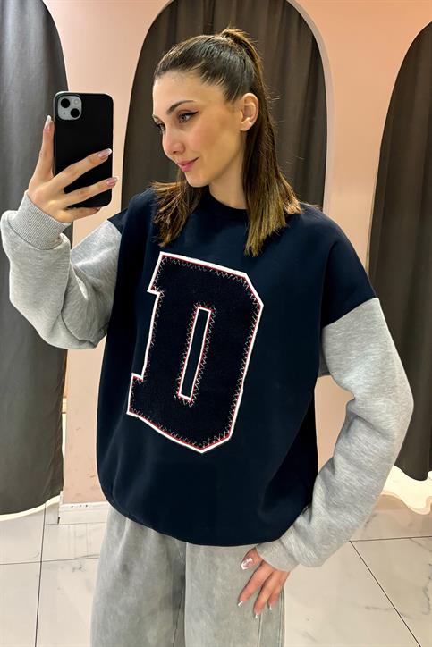 Lacivert Garnili Sweatshirt