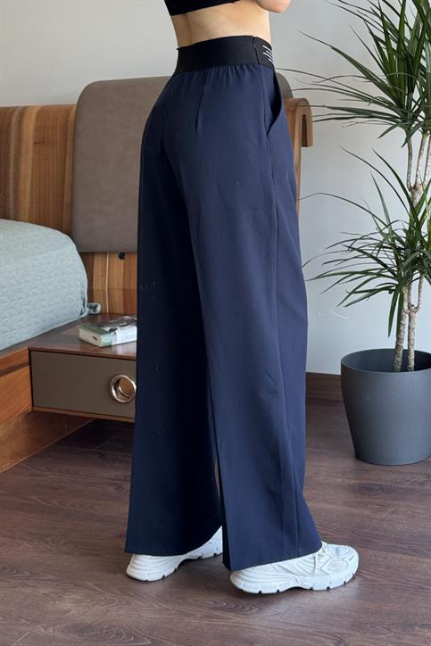 Lacivert Lastik Detaylı Pantolon