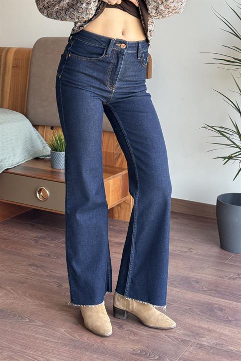 Lacivert Push Up İspanyol Paça Jean