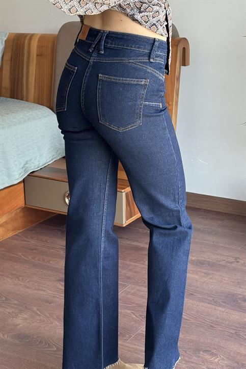Lacivert Push Up İspanyol Paça Jean
