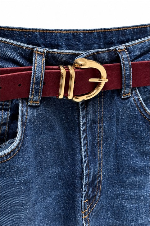 Lacivert Yüksekbel Geniş Paça Denim
