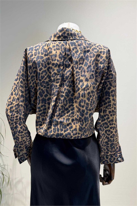 Leopar Oversize Gömlek