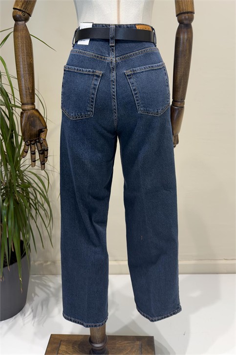 Mavi Antik Kemerli Baggy Jean