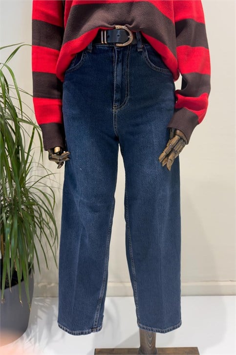 Mavi Antik Kemerli Baggy Jean