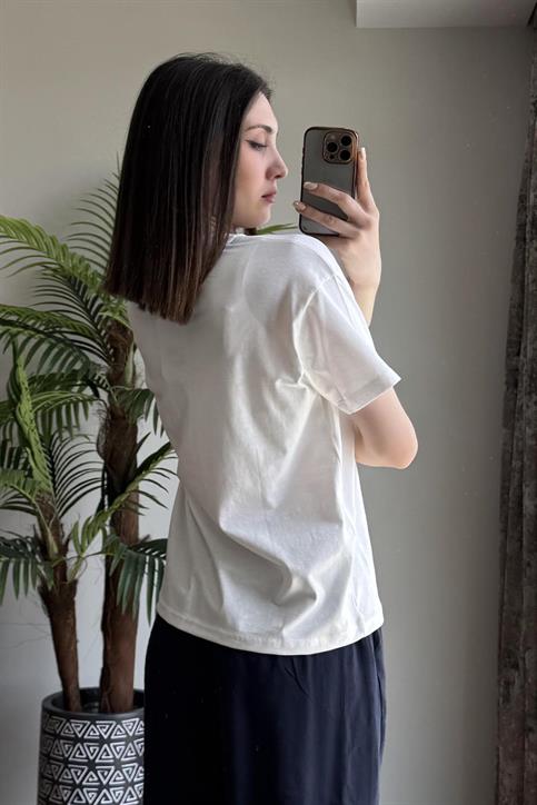 Mavi Love Çiçek Baskılı T Shirt