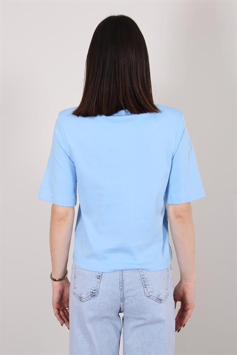 Mavi Vatkalı T Shirt
