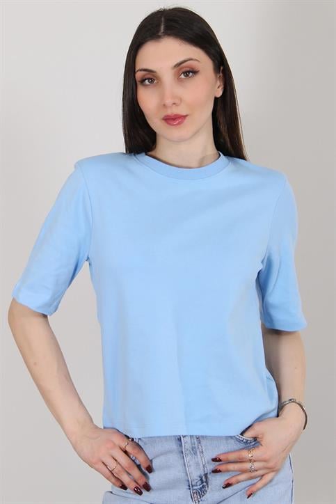 Mavi Vatkalı T Shirt
