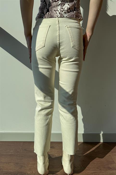 Naturel Paça Kesik Boyfit Jean